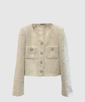 샤넬 로고 쇼트 코트