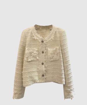 샤넬 로고 쇼트 코트