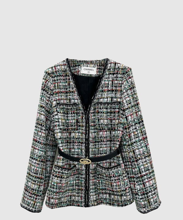 샤넬 로고 쇼트 코트