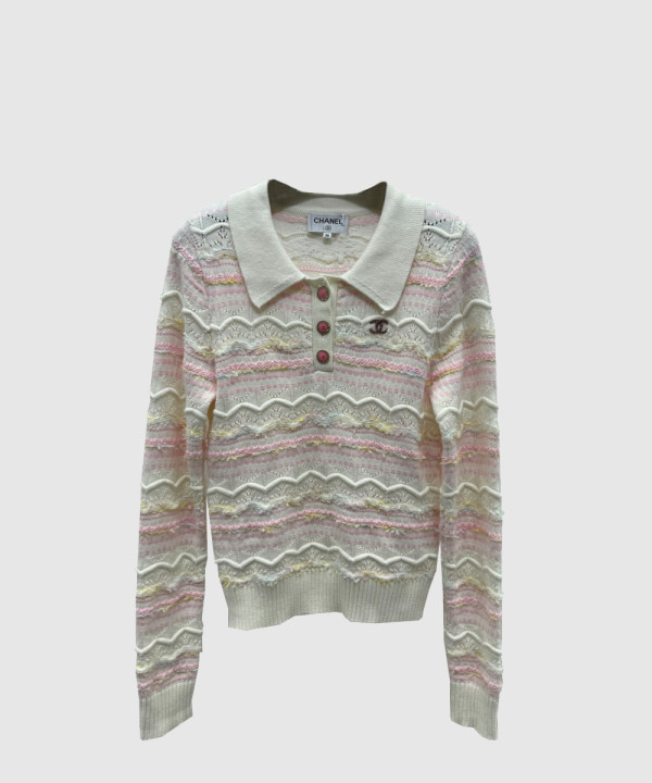샤넬 로고 니트 상의