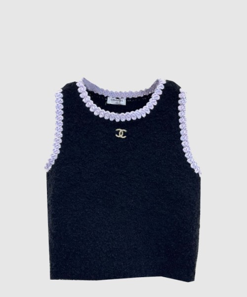 샤넬 로고 니트 상의