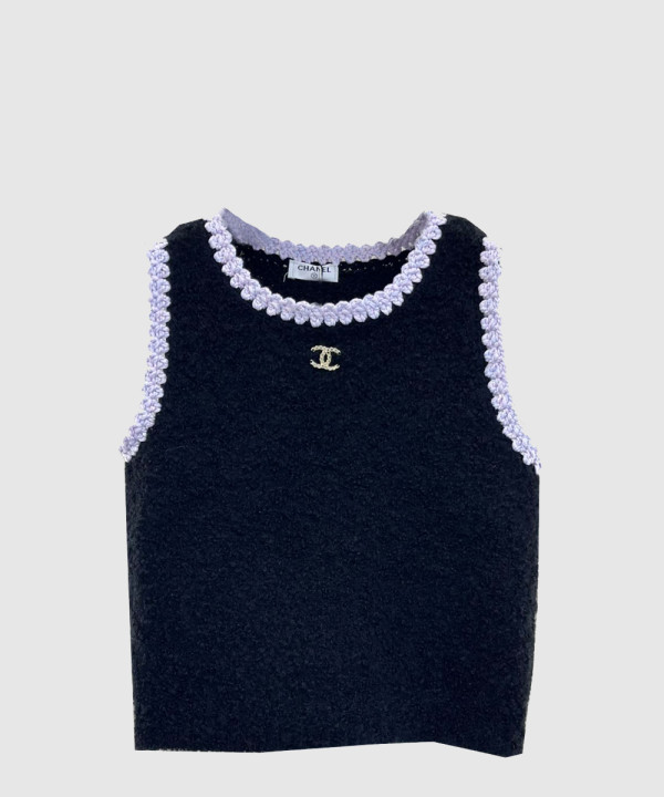샤넬 로고 니트 상의