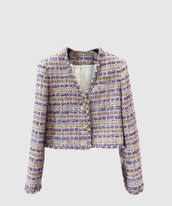 샤넬 로고 쇼트 코트