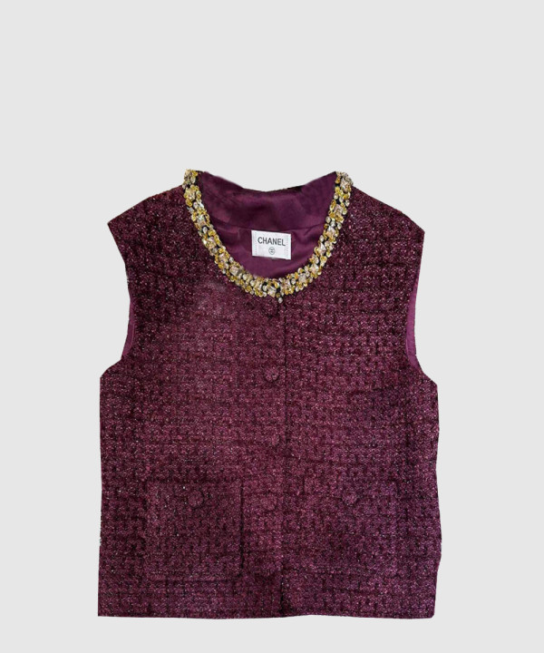 샤넬 로고 쇼트 코트