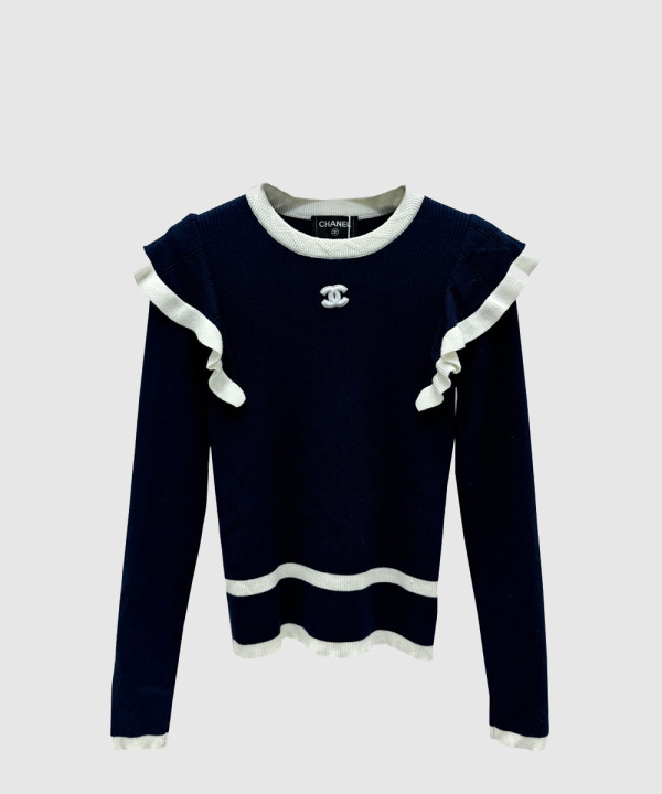 샤넬 로고 니트 상의