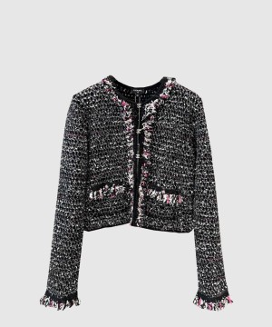 샤넬 로고 쇼트 코트