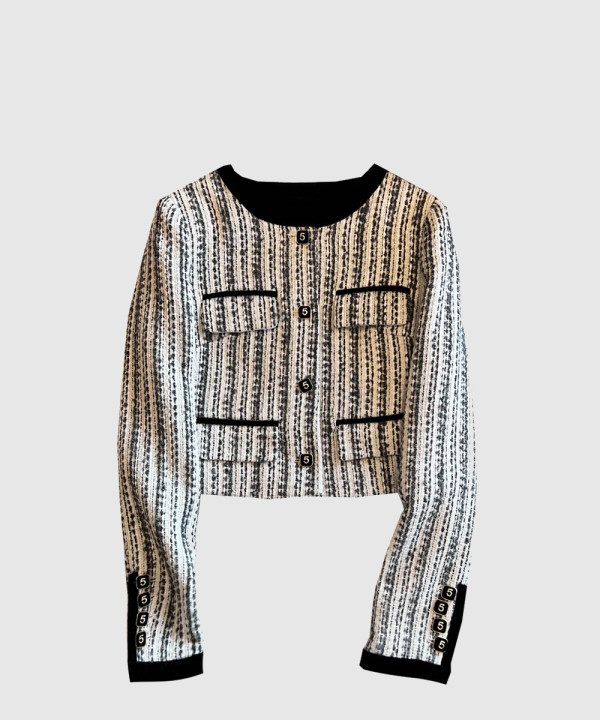 샤넬 로고 쇼트 코트