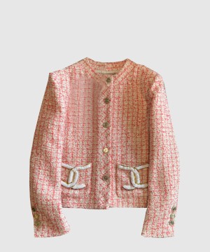 샤넬 로고 쇼트 코트