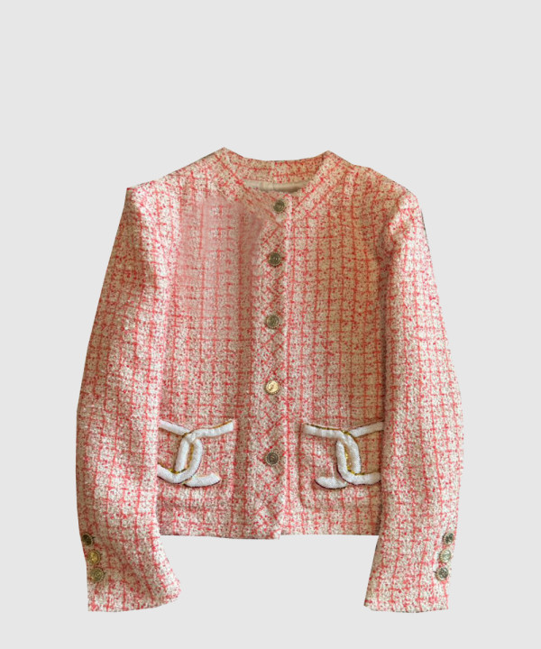 샤넬 로고 쇼트 코트