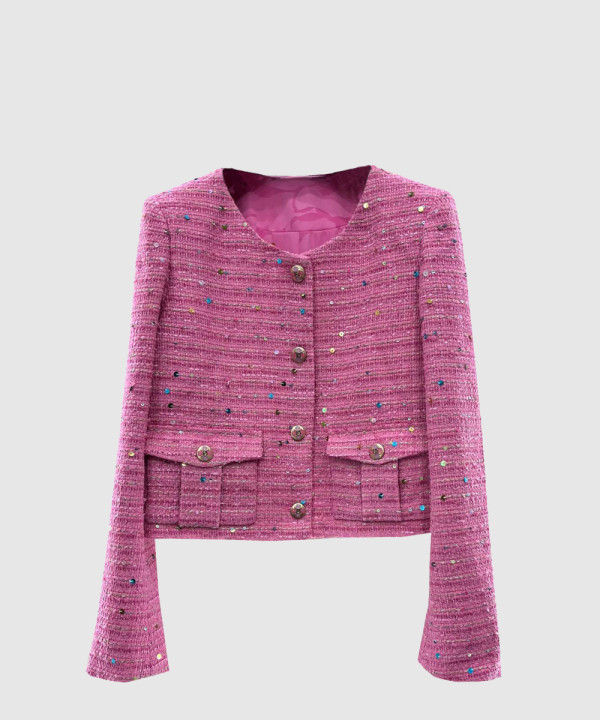 샤넬 로고 쇼트 코트