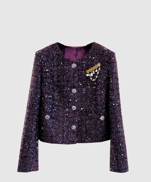 샤넬 로고 쇼트 코트