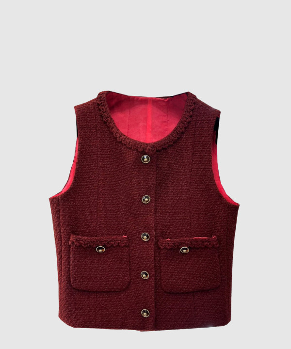 샤넬 로고 쇼트 코트