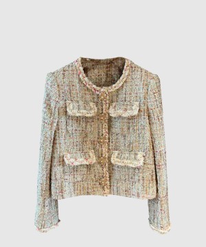 샤넬 로고 쇼트 코트