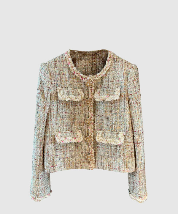 샤넬 로고 쇼트 코트