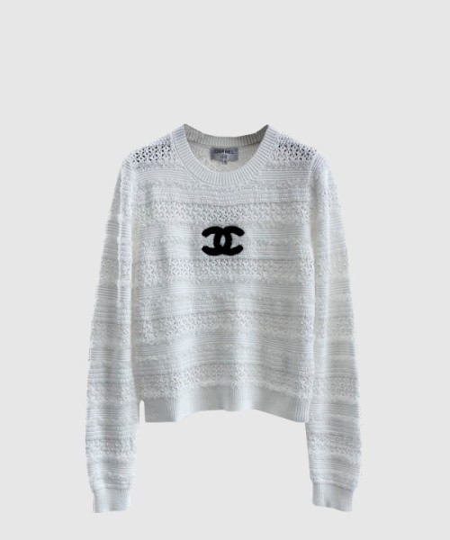 샤넬 프린트 니트 톱