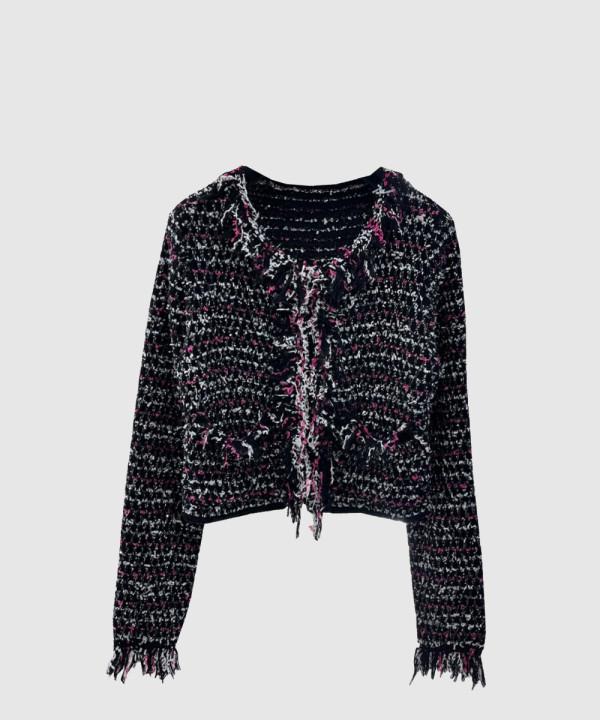 샤넬 로고 쇼트 코트