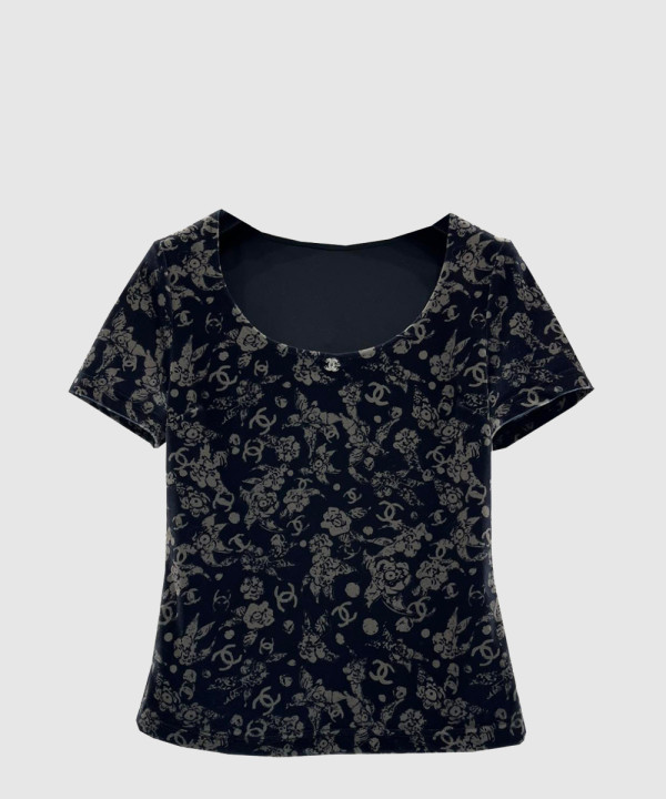 샤넬 로고 니트 상의