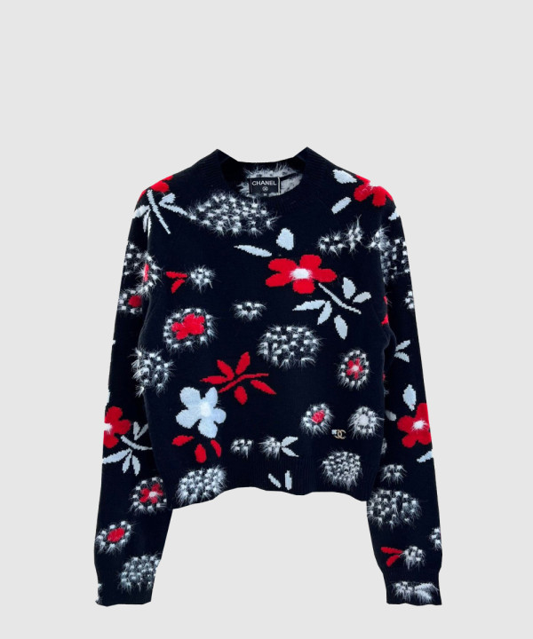 샤넬 로고 니트 상의