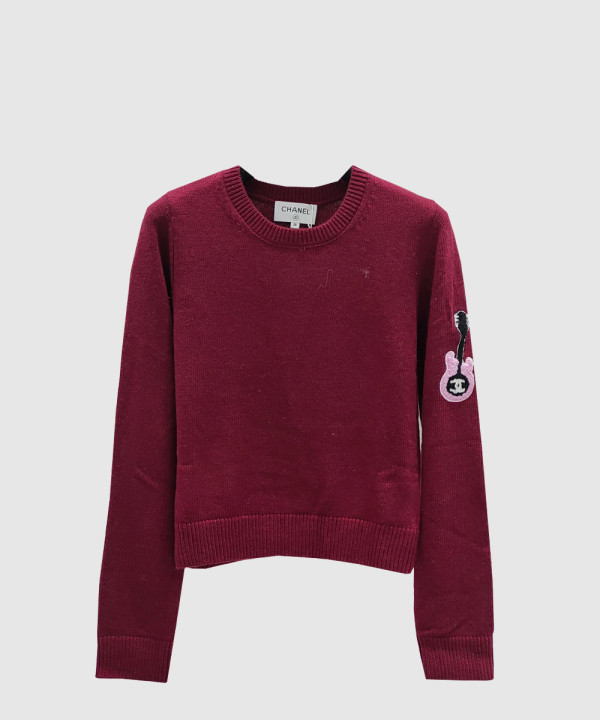 샤넬 프린트 니트 톱