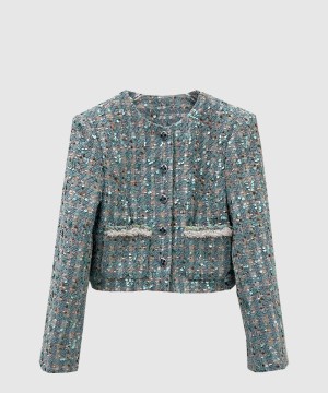 샤넬 로고 쇼트 코트