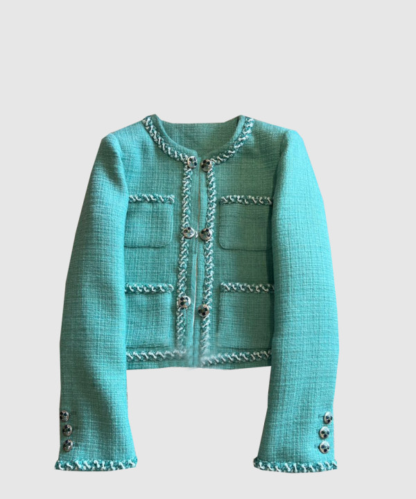 샤넬 로고 쇼트 코트