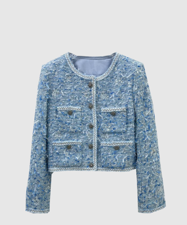 샤넬 로고 쇼트 코트