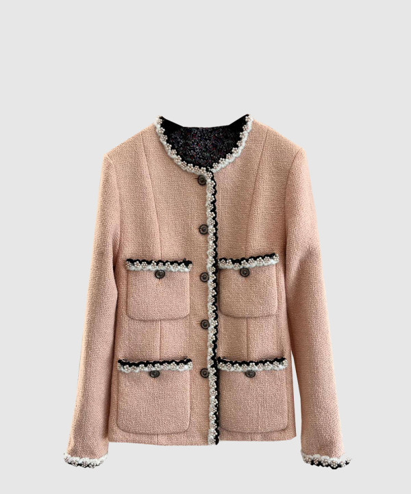 샤넬 로고 쇼트 코트