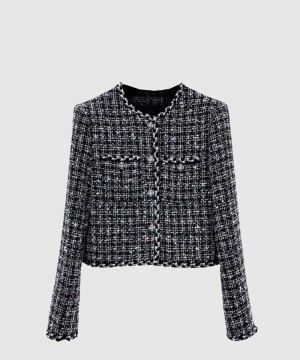 샤넬 로고 쇼트 코트