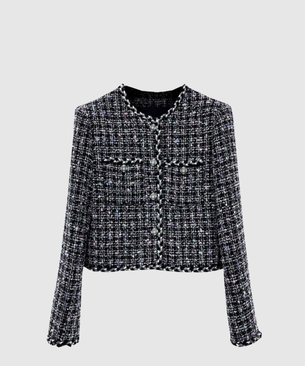 샤넬 로고 쇼트 코트