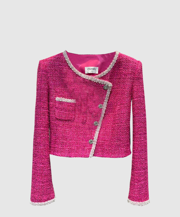 샤넬 로고 쇼트 코트