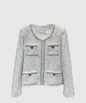 샤넬 로고 쇼트 코트