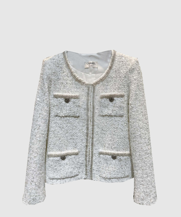 샤넬 로고 쇼트 코트