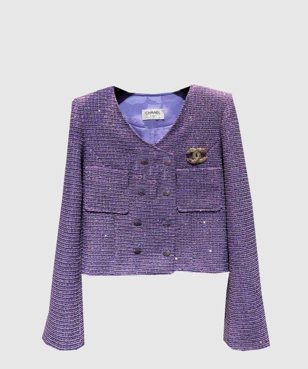 샤넬 로고 쇼트 코트