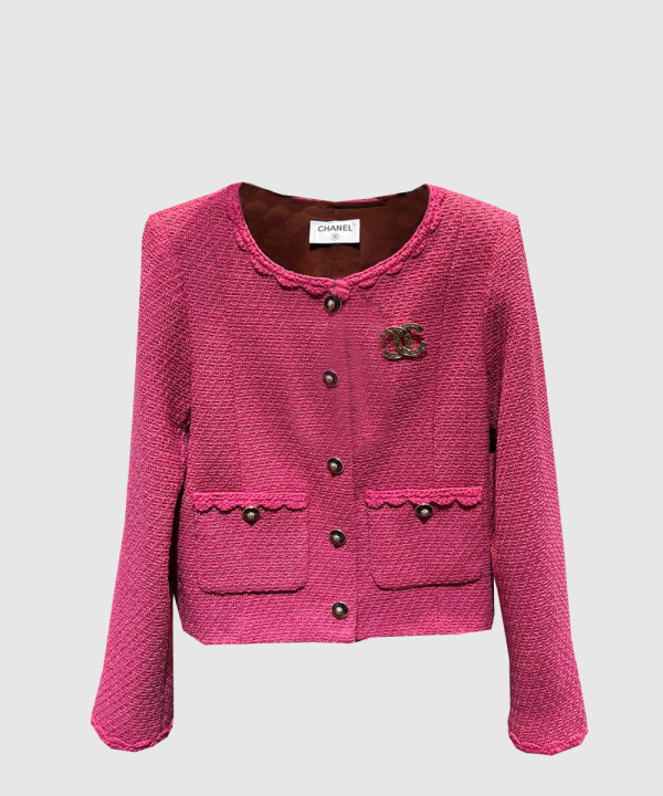 샤넬 로고 쇼트 코트