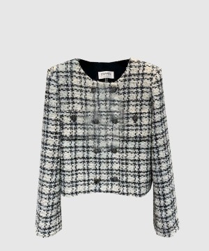 샤넬 로고 쇼트 코트