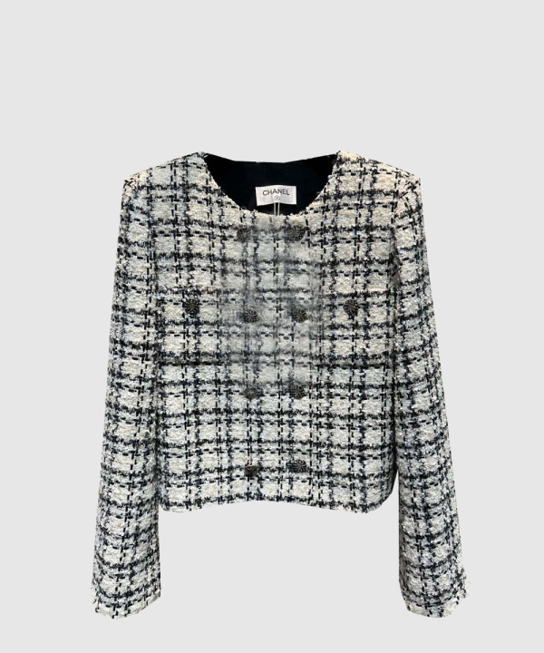 샤넬 로고 쇼트 코트