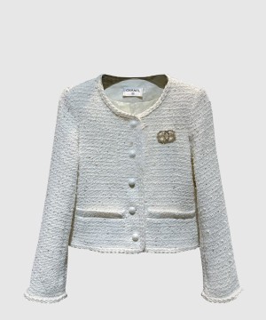 샤넬 로고 쇼트 코트