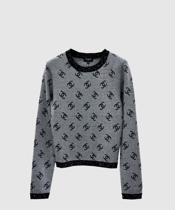 샤넬 로고 니트 상의
