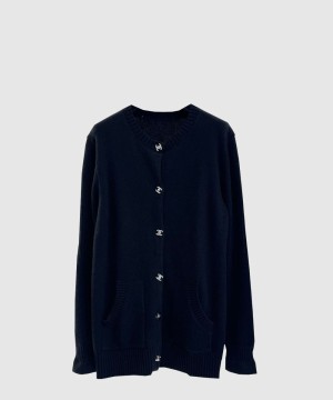 샤넬 로고 니트 코트