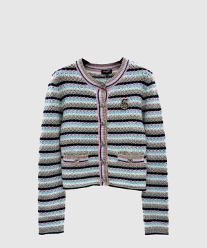 샤넬 로고 니트 코트