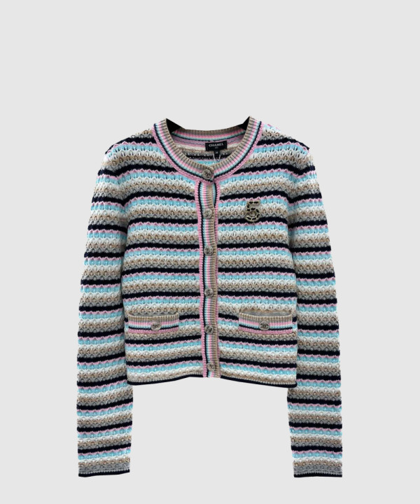 샤넬 로고 니트 코트