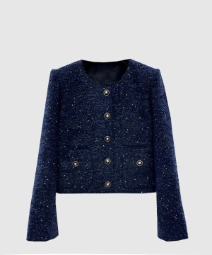 샤넬 로고 니트 코트