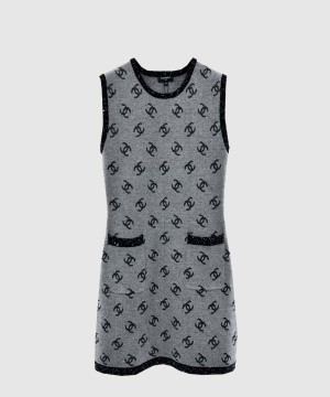 샤넬 로고 니트 코트