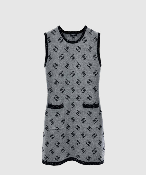 샤넬 로고 니트 코트