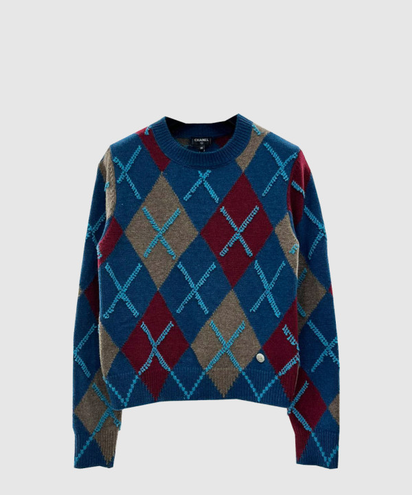 샤넬 로고 니트 상의