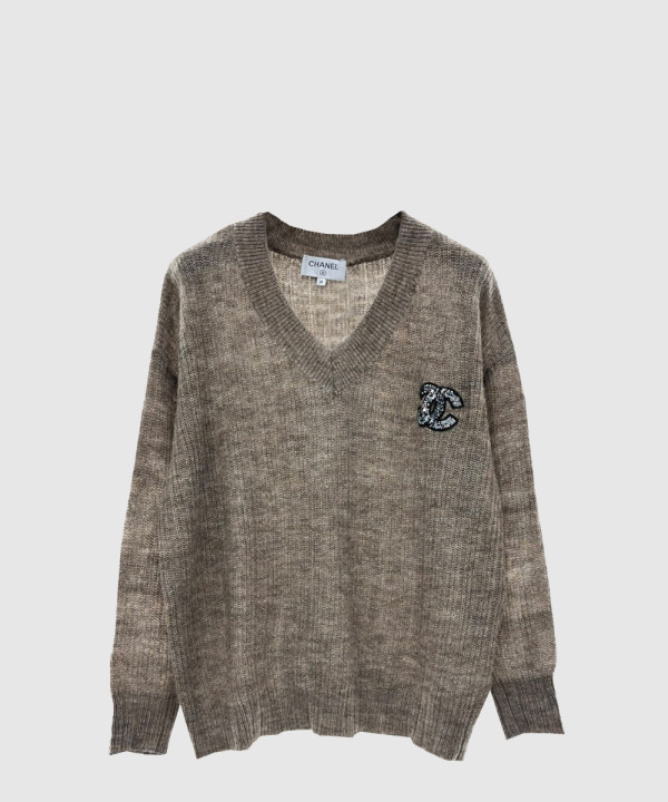 샤넬 로고 니트 상의