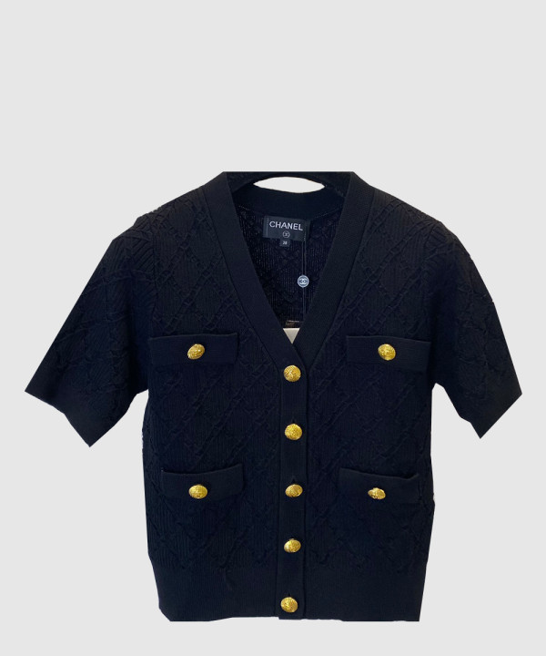 샤넬 프린트 니트 톱