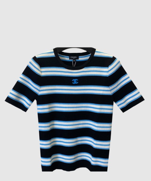 샤넬 프린트 니트 톱