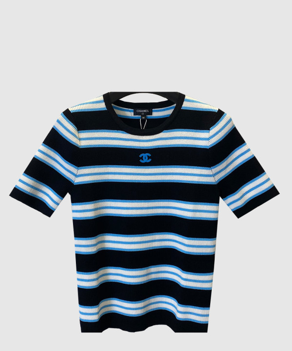 샤넬 프린트 니트 톱