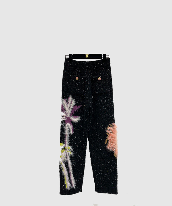 샤넬 로고 캐주얼 팬츠